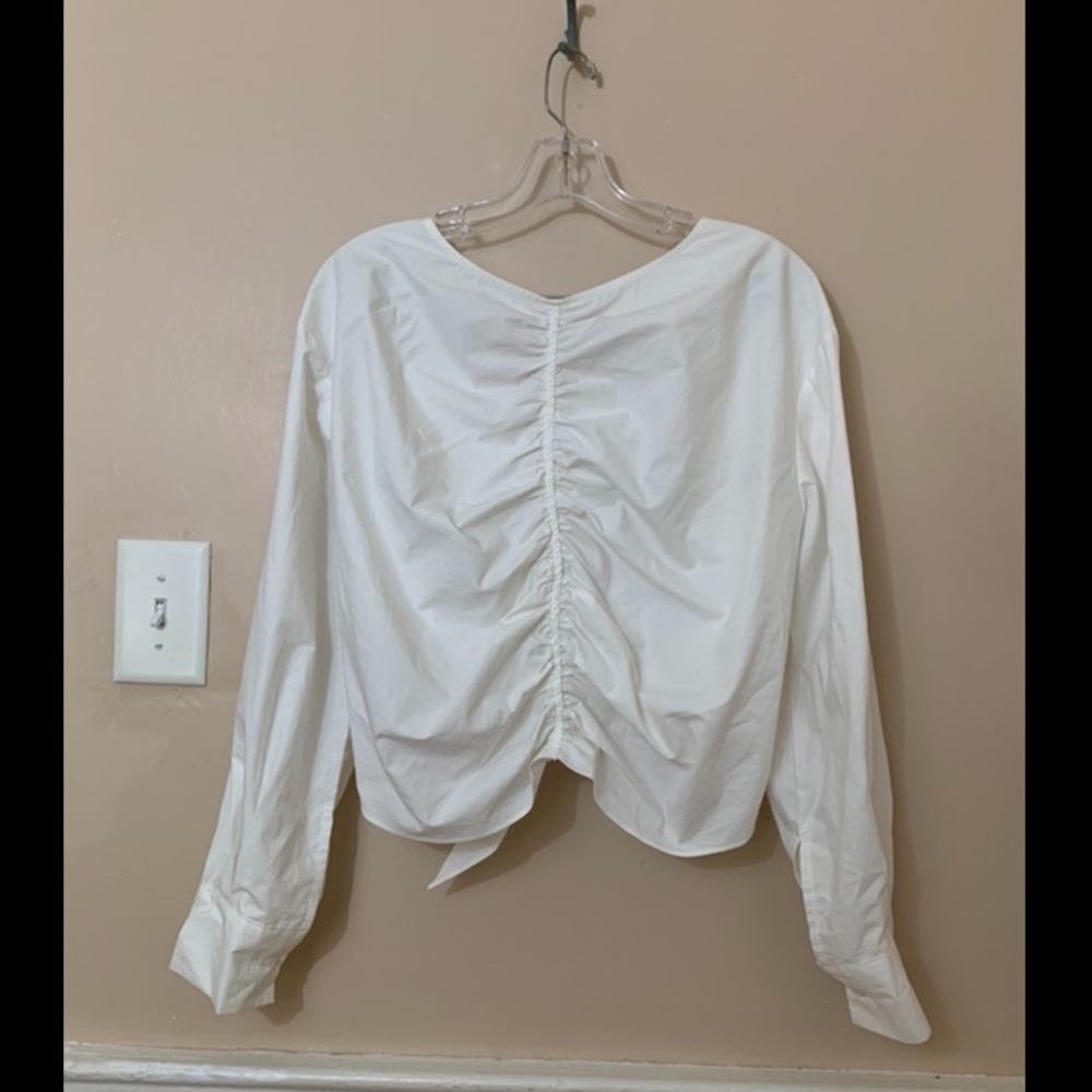 Oak + Fort White Cotton Blouse - M